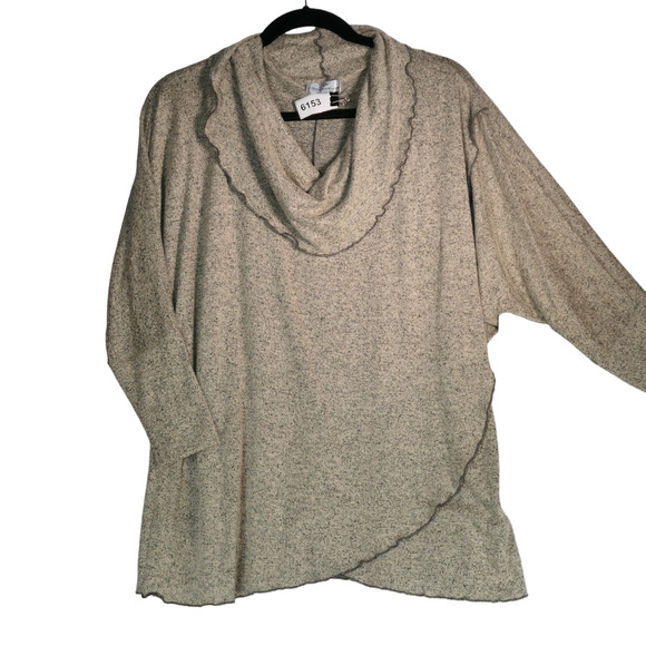 Vine Street Tunic Sweater Womens Medium Gray Cowl Neck Cozy Clean Girl Neutral - Picture 2 of 9